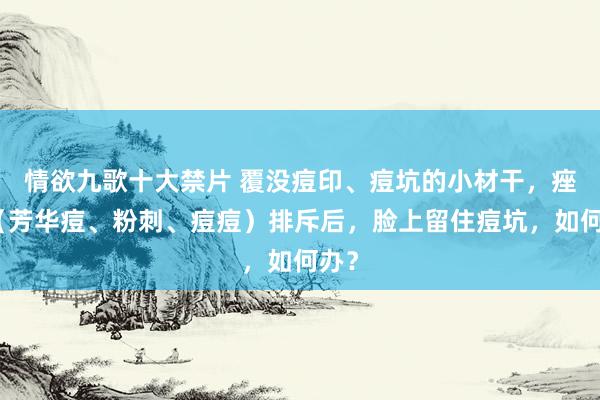 情欲九歌十大禁片 覆没痘印、痘坑的小材干，痤疮（芳华痘、粉刺、痘痘）排斥后，脸上留住痘坑，如何办？