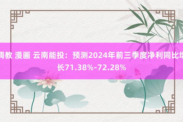 调教 漫画 云南能投：预测2024年前三季度净利同比增长71.38%-72.28%