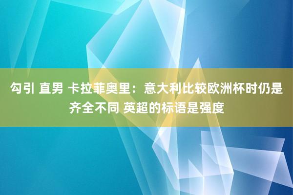 勾引 直男 卡拉菲奥里：意大利比较欧洲杯时仍是齐全不同 英超的标语是强度