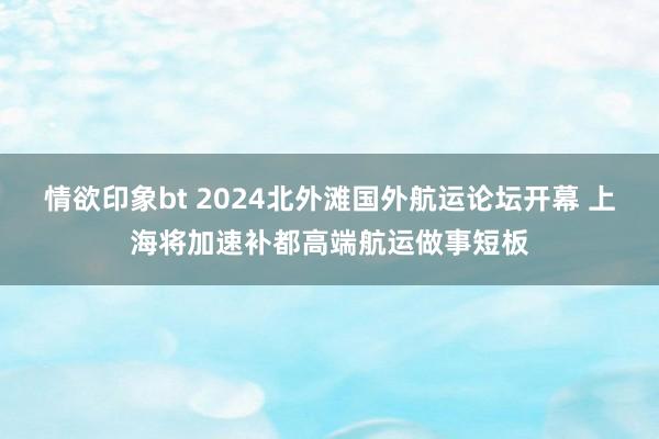 情欲印象bt 2024北外滩国外航运论坛开幕 上海将加速补都高端航运做事短板