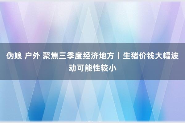 伪娘 户外 聚焦三季度经济地方丨生猪价钱大幅波动可能性较小