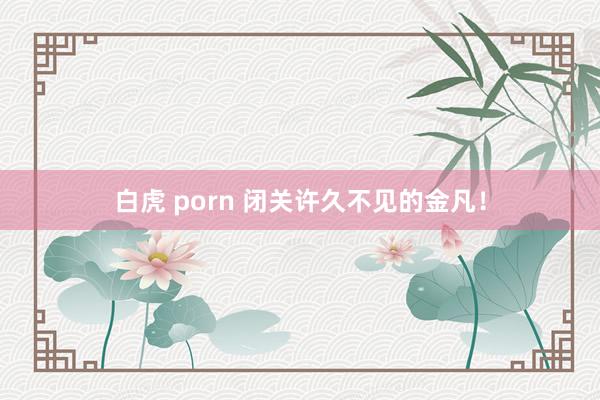 白虎 porn 闭关许久不见的金凡！