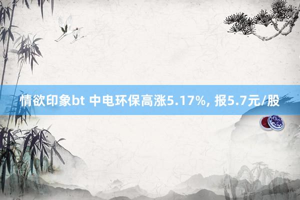 情欲印象bt 中电环保高涨5.17%， 报5.7元/股