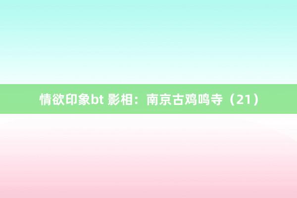 情欲印象bt 影相：南京古鸡鸣寺（21）