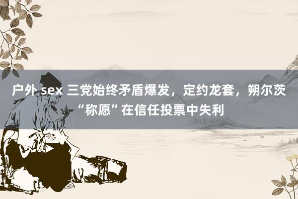 户外 sex 三党始终矛盾爆发，定约龙套，朔尔茨“称愿”在信任投票中失利