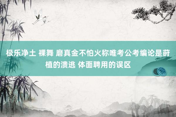 极乐净土 裸舞 磨真金不怕火称唯考公考编论是莳植的溃逃 体面聘用的误区