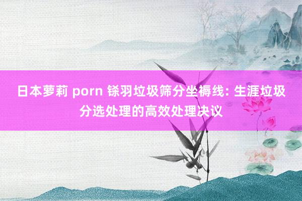 日本萝莉 porn 铩羽垃圾筛分坐褥线: 生涯垃圾分选处理的高效处理决议