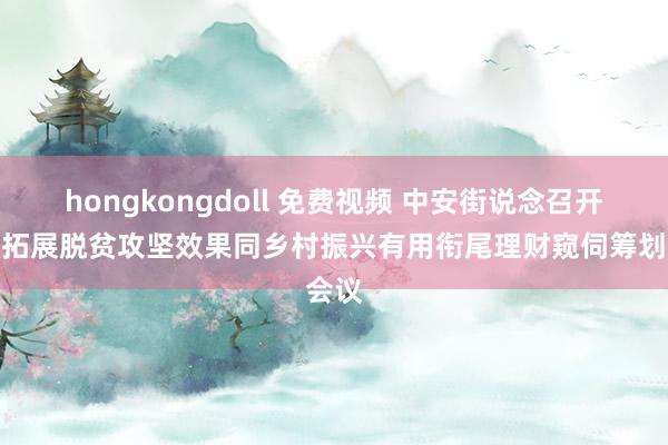 hongkongdoll 免费视频 中安街说念召开自在拓展脱贫攻坚效果同乡村振兴有用衔尾理财窥伺筹划会议