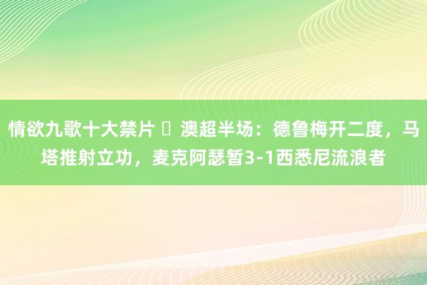 情欲九歌十大禁片 ⚽澳超半场：德鲁梅开二度，马塔推射立功，麦克阿瑟暂3-1西悉尼流浪者