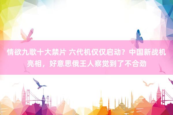 情欲九歌十大禁片 六代机仅仅启动？中国新战机亮相，好意思俄王人察觉到了不合劲