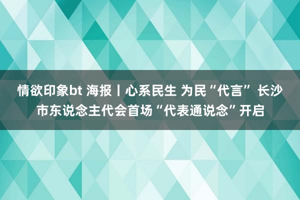 情欲印象bt 海报丨心系民生 为民“代言” 长沙市东说念主代会首场“代表通说念”开启